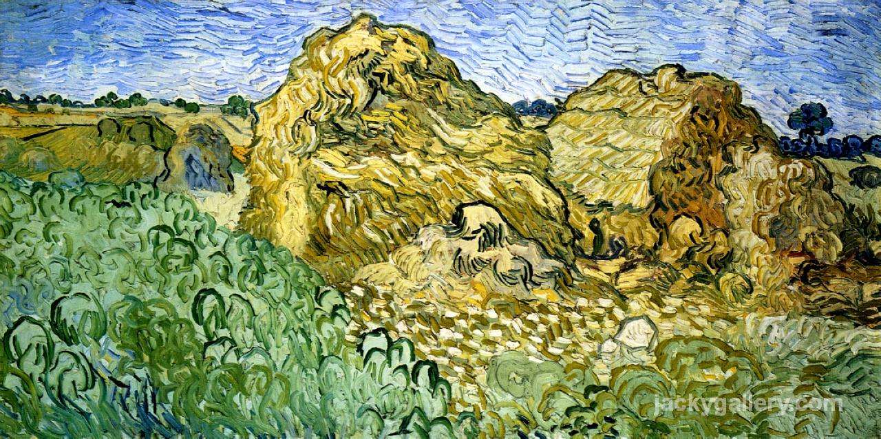 Field with Stacks of Wheat, Van Gogh painting